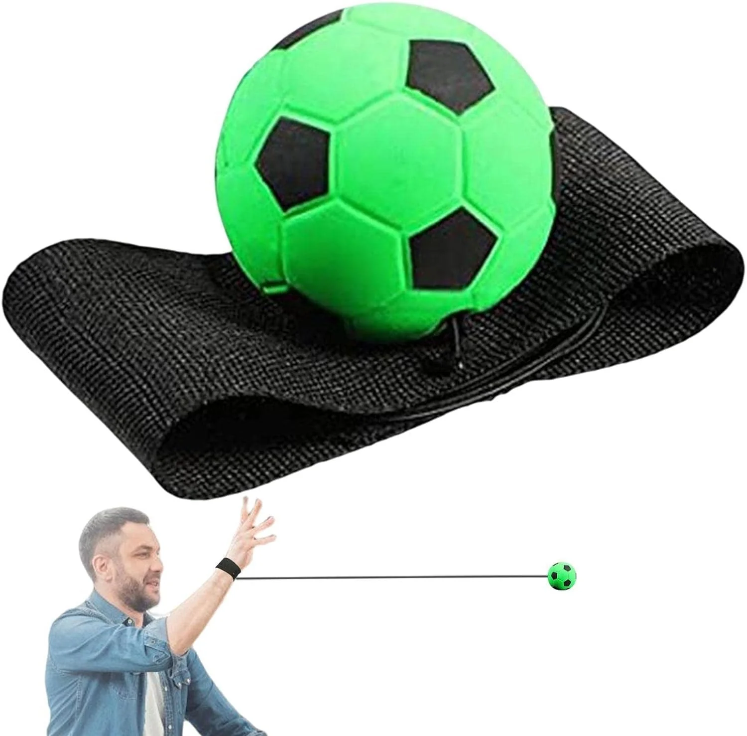 1pc Wrist Return Ball - Adjustable Bounce Back Ball with String, Rubber Elastic Rebound Ball Finger Exercise Toy Activity and Play Balls, Color may Vary - Image 2