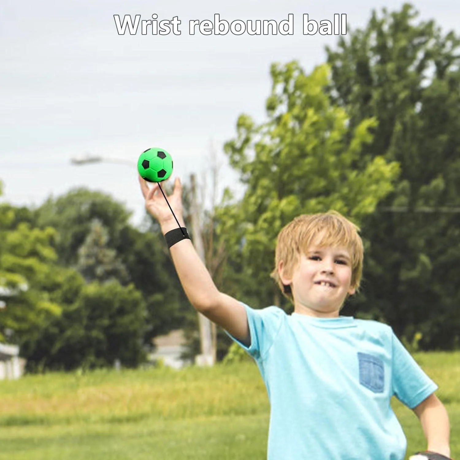 1pc Wrist Return Ball - Adjustable Bounce Back Ball with String, Rubber Elastic Rebound Ball Finger Exercise Toy Activity and Play Balls, Color may Vary - Image 3