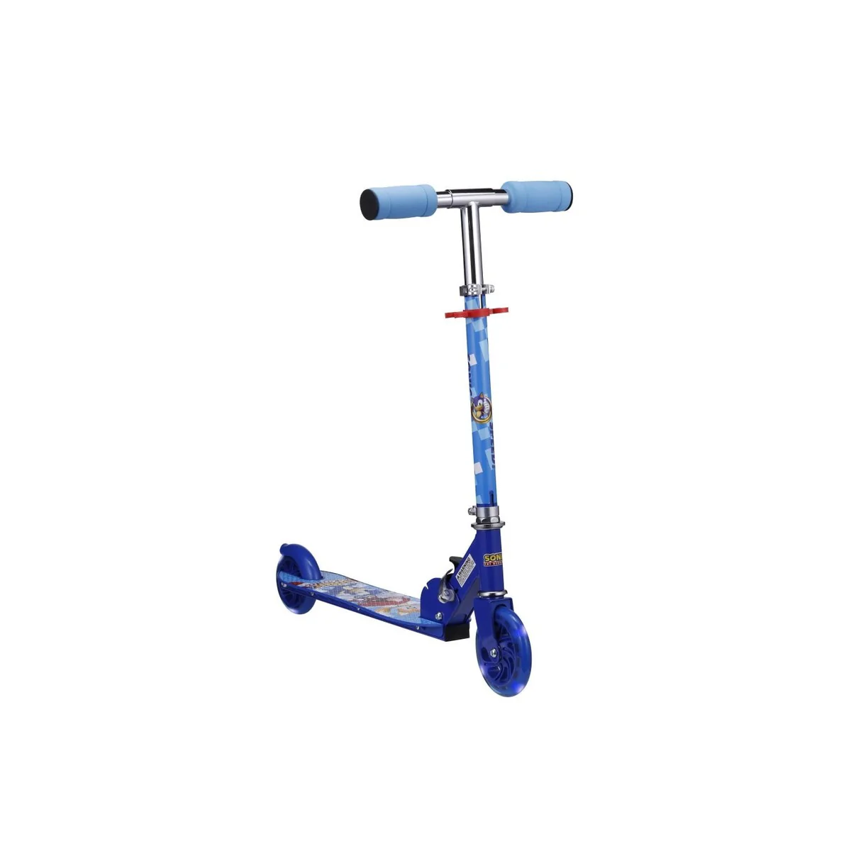 2-Wheel Sonic Kick Scooter with Light-up Wheels, Foldable Scooter for Kids, Blue - Image 2
