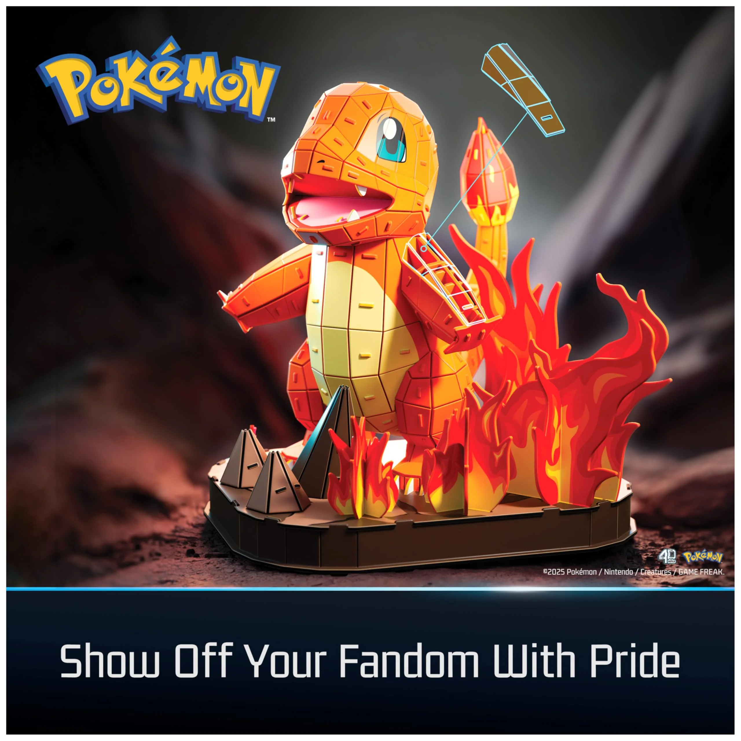 4D Build, Pokémon Charmander 3D Model Kit, Pokémon Figure, Kanto First Partner Collection, Desk Décor, 241 Pieces, Gift Ideas for Ages 12 & Up - Image 2