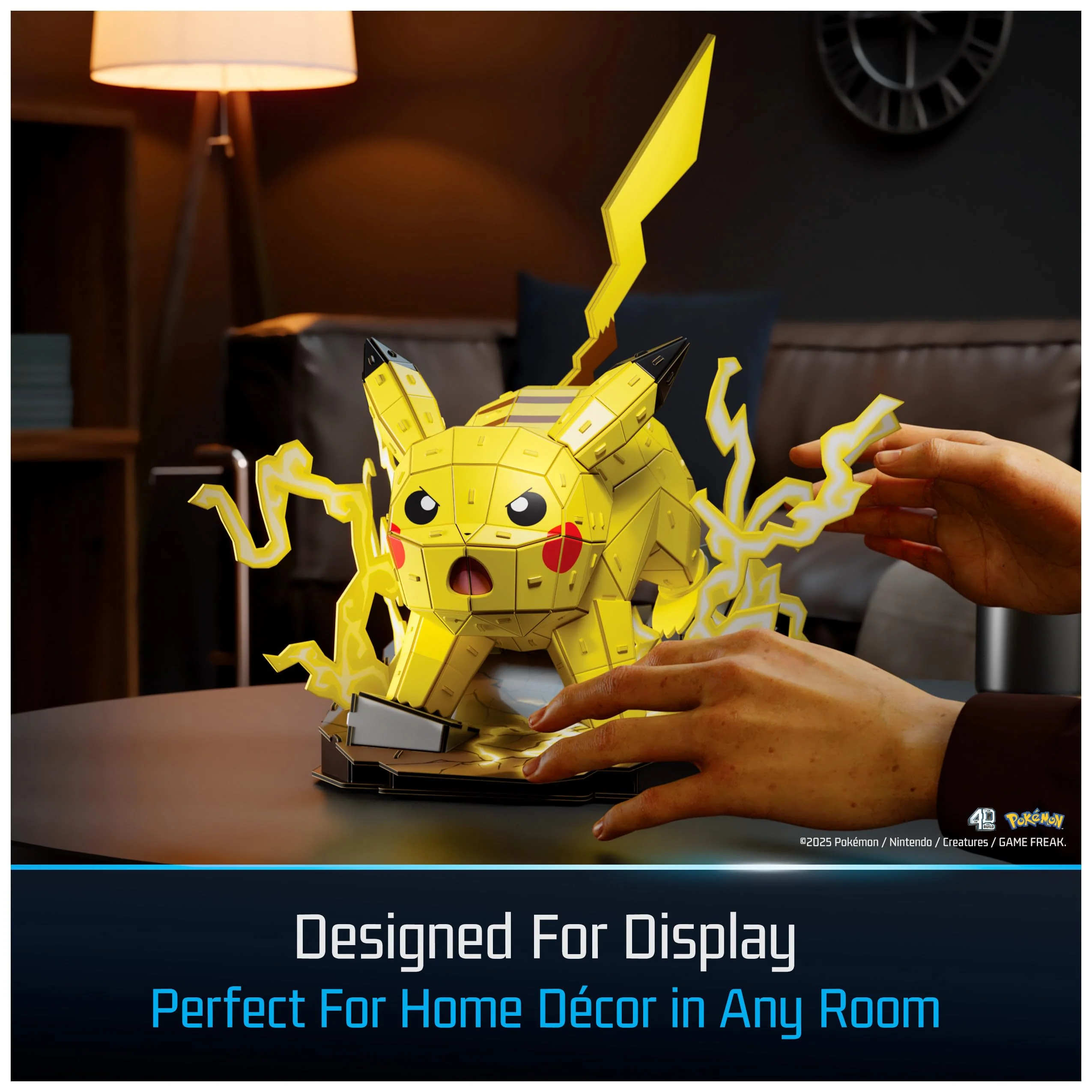 4D Build, Pokémon Pikachu 3D Model Kit, Pokémon Figure, Kanto First Partner Collection, Desk Décor, 201 Pieces, Gift Ideas for Ages 12 & Up - Image 4