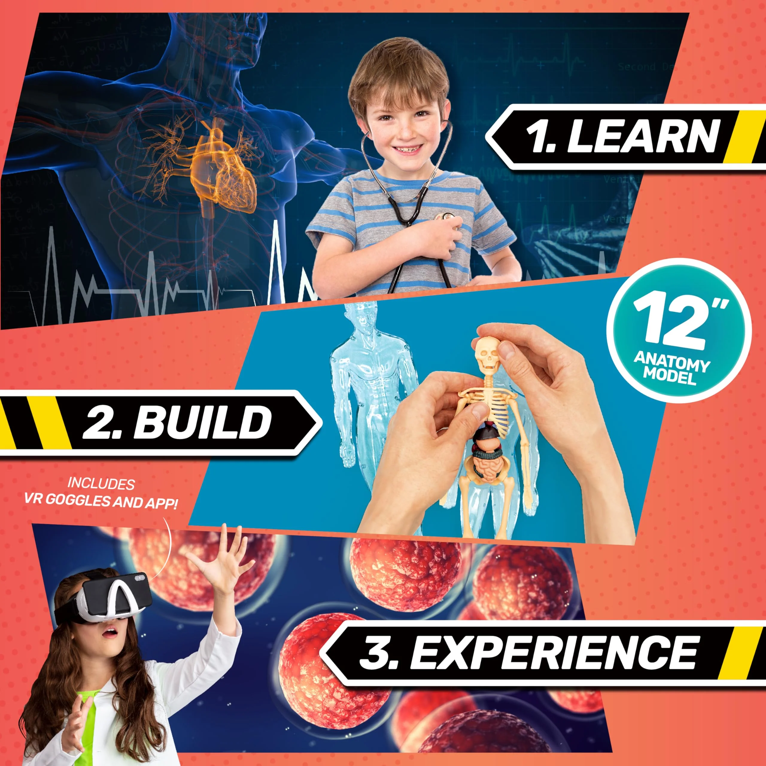 Abacus Brands Bill Nye's Science Squad: Body Lab VR - Virtual Reality Kids Science Kit, Book and Interactive Learning Activity Set - for Ages 8 and Up - Image 4