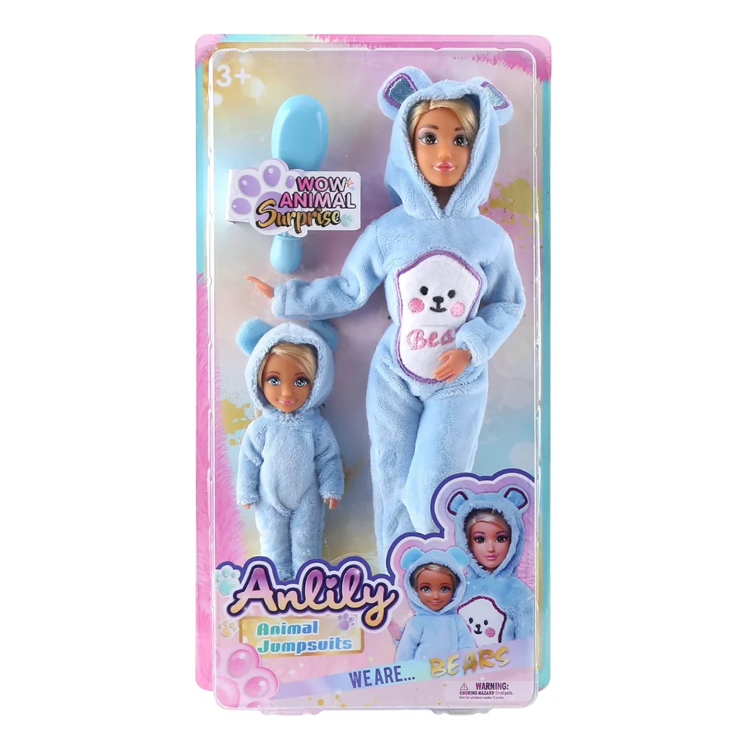 Anlily Doll Set With Matching Bear Themed Outfits
