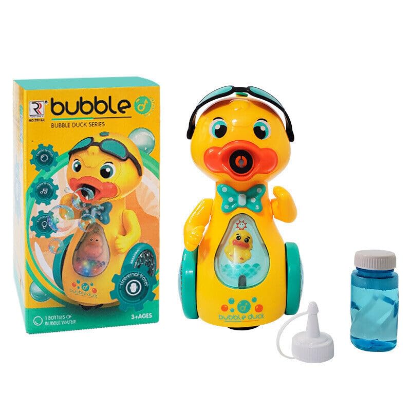 Automatic Bubble Machine Electric Gimbal Bubble Duck Toy with Light Musical (Yellow) - Image 4