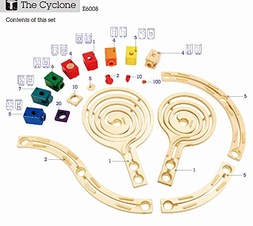 Wooden Marble Run Construction - The Cyclone Award Winning Hape Quadrilla - Image 5