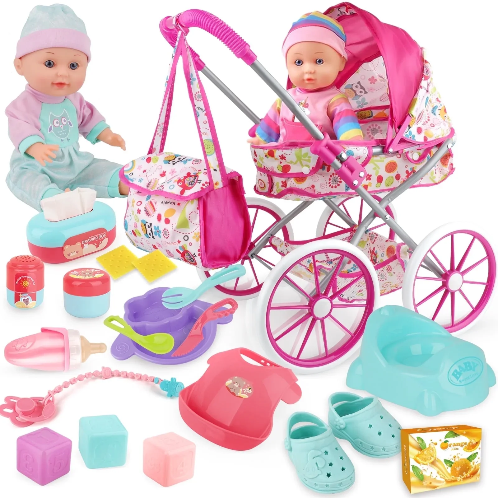 Baby Doll Stroller Play Set with Doll - Image 2