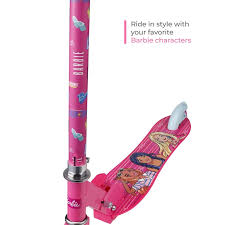Barbie  2-Wheel Kick Scooter with Light-up Wheels, Pink - Image 2