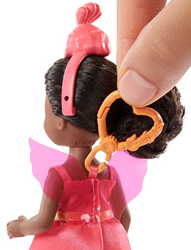 Barbie Club Chelsea Dress-Up Doll, 6-in Brunette in Flamingo Costume, with Pet Kitten and Accessories - Image 6