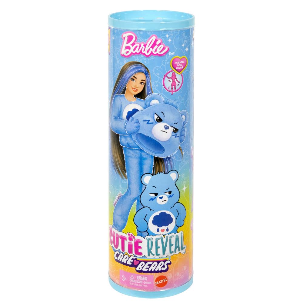 Barbie Cutie Reveal Care Bears Series Doll & Accessories Set with Grumpy Bear Costume & 10 Surprises Including Color Change & Mini Bear - Image 2