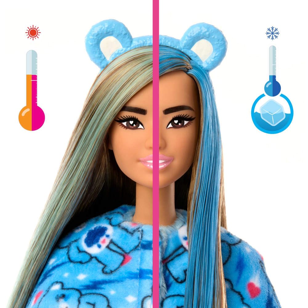 Barbie Cutie Reveal Care Bears Series Doll & Accessories Set with Grumpy Bear Costume & 10 Surprises Including Color Change & Mini Bear - Image 5