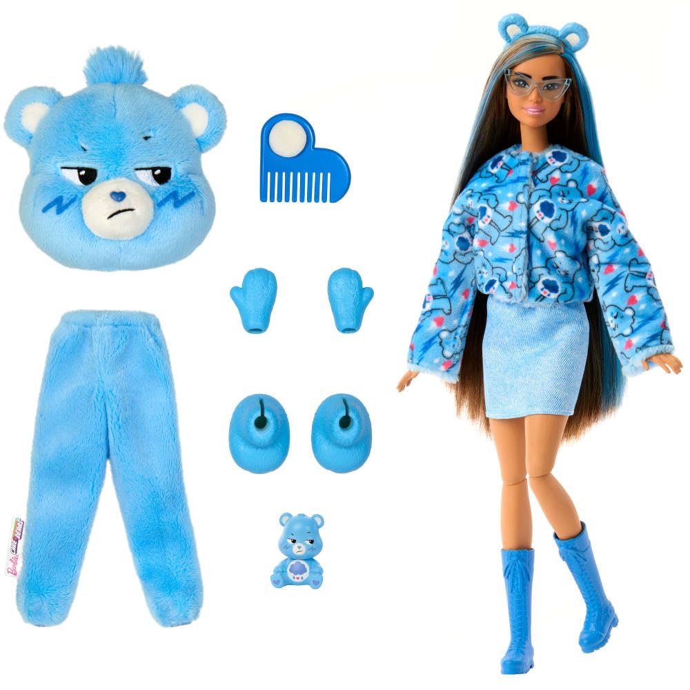 Barbie Cutie Reveal Care Bears Series Doll & Accessories Set with Grumpy Bear Costume & 10 Surprises Including Color Change & Mini Bear - Image 6