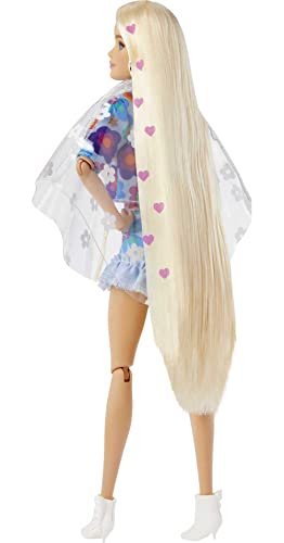 Barbie Extra Doll #12 in Floral 2-Piece Fashion & Accessories, with Pet Bunny - Image 4