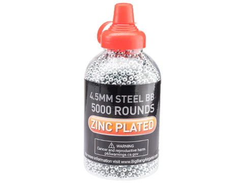 Big Bang Airgun 4.5mm Steel BB 2500 Rounds Zinc Plated