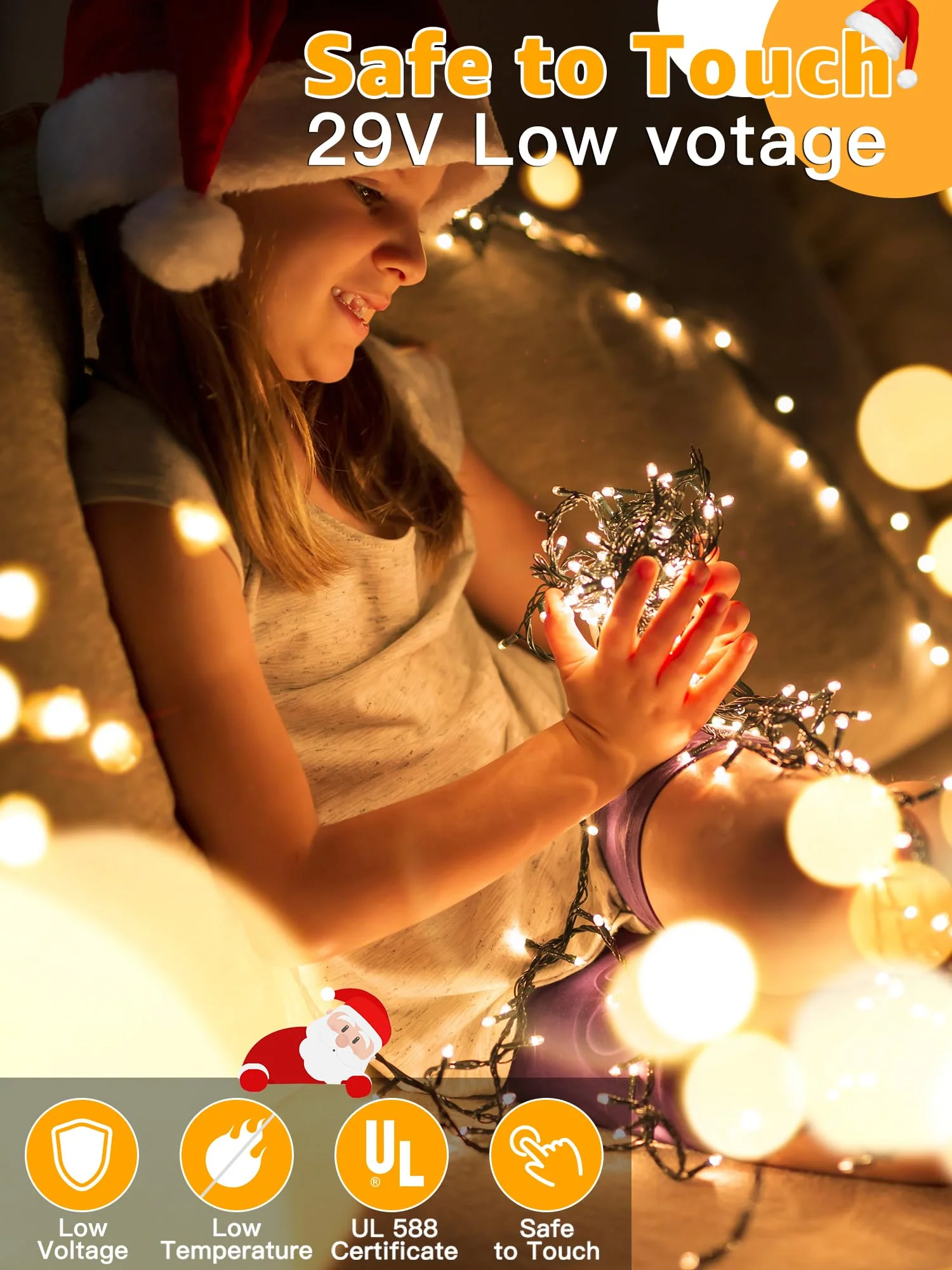 Christmas 500 LED 210FT Christmas Lights, Waterproof Outdoor String Lights with Remote and Timer, Christmas Tree Lights with 8 Modes Dimmable, Fairy Lights for Holiday Decor (Warm White) - Image 4