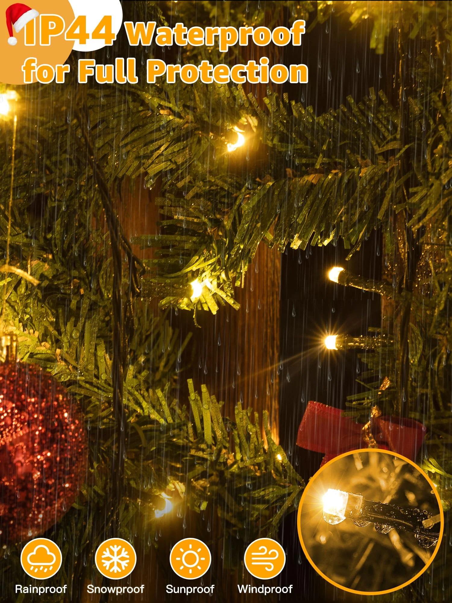 Christmas 500 LED 210FT Christmas Lights, Waterproof Outdoor String Lights with Remote and Timer, Christmas Tree Lights with 8 Modes Dimmable, Fairy Lights for Holiday Decor (Warm White) - Image 6