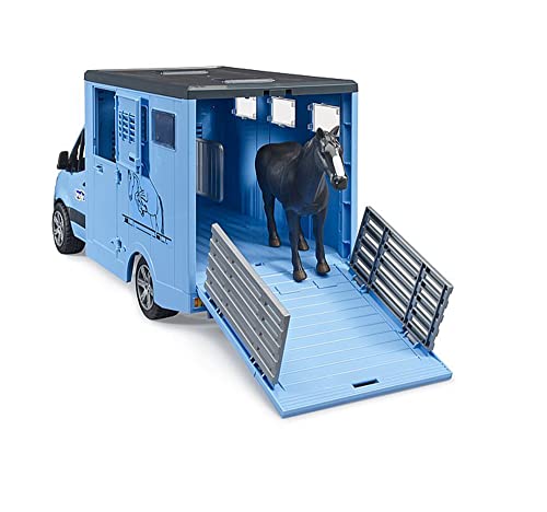 Bruder MB Sprinter Animal Transporter with 1 Horse - Image 3