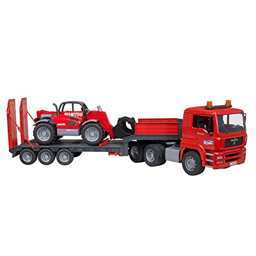 Bruder Man TGA Low Loader Truck with Manitou Loader - Image 3