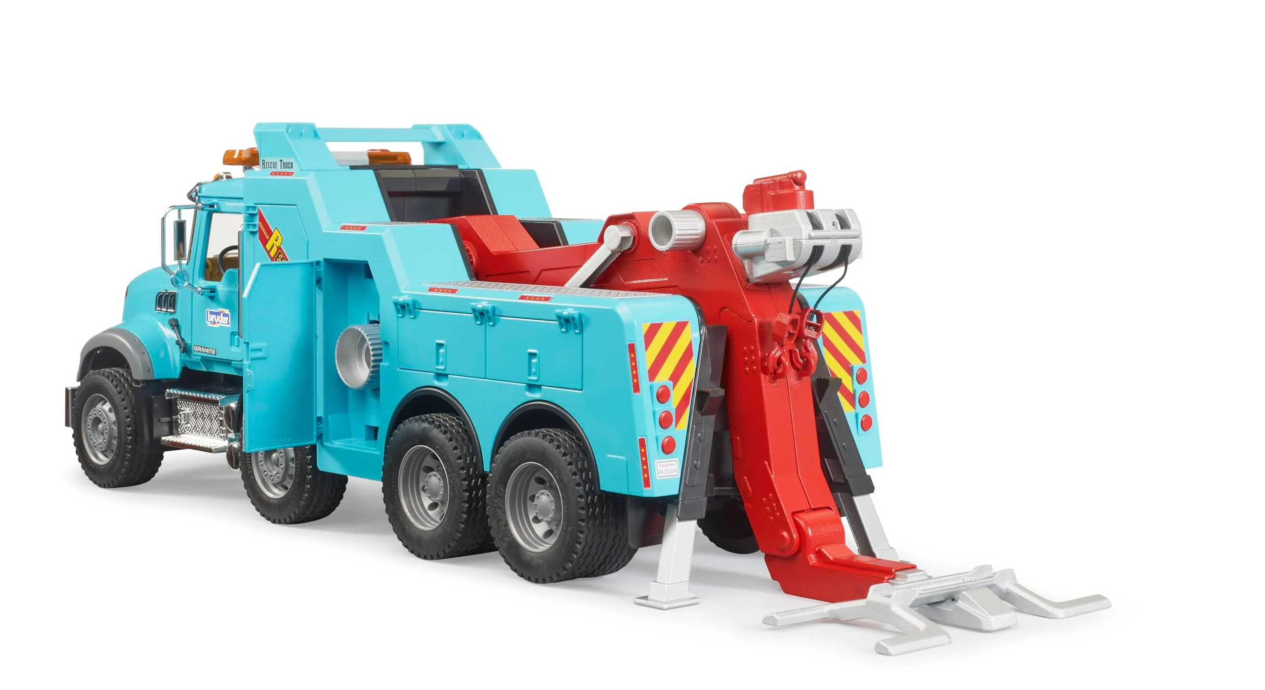 Bruder 02831 Mack Granite Heavy Rescue Wrecker Tow Truck with Light & Sound Module | Realistic Recovery Vehicle Toy for Indoor & Outdoor Play - Image 2