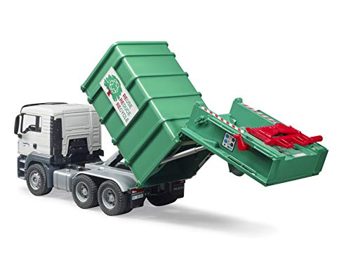 Bruder 03763 Man TGS Rear Loading Garbage Truck - Green - Image 8