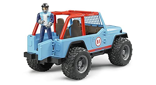 Bruder Jeep Cross Country Racer Vehicle with Driver Blue - Image 5