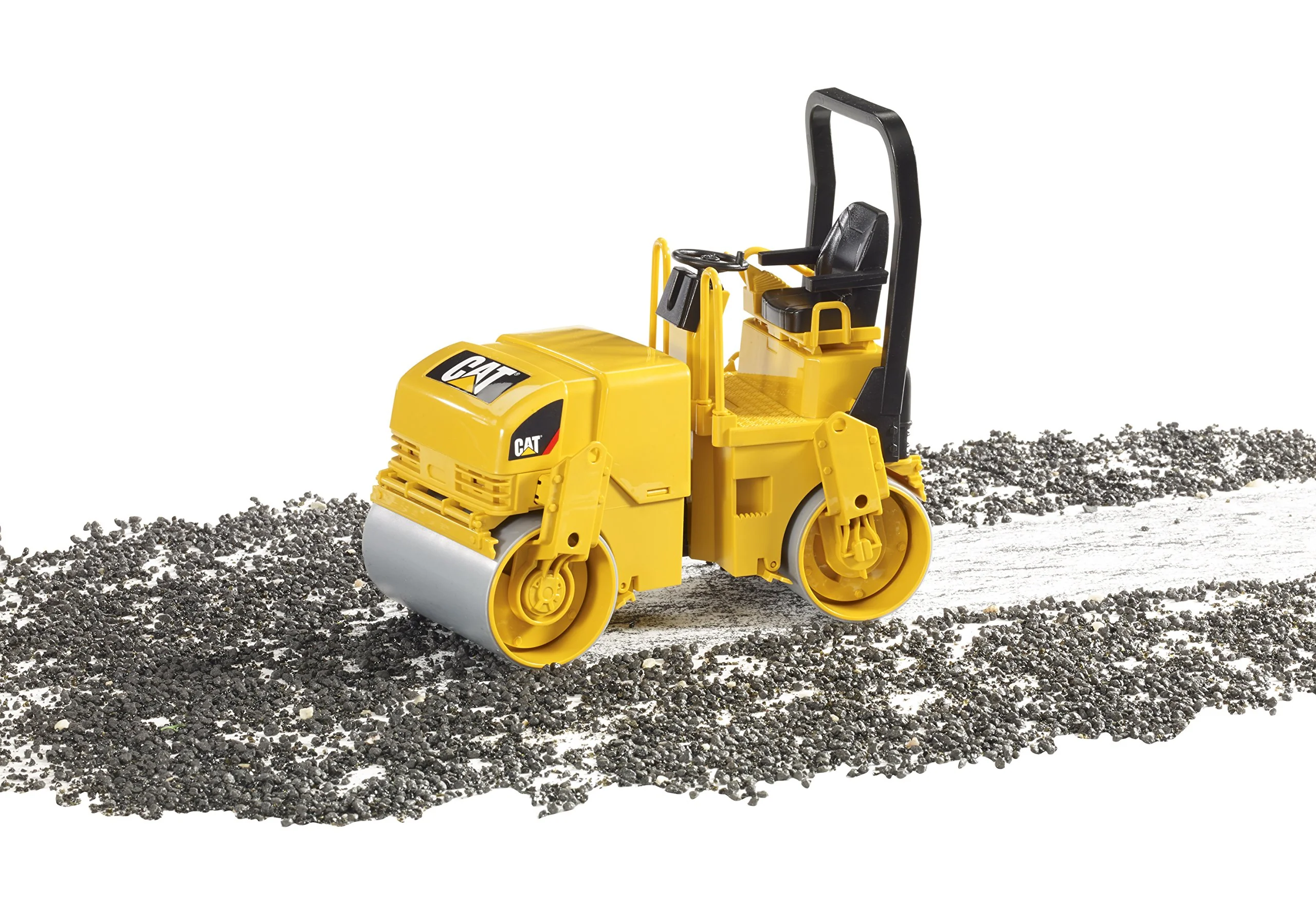 Bruder Toys - Construction Realistic CAT Asphalt Drum Compactor Vehicle with Articulated Steering - Ages 3+ - Image 5