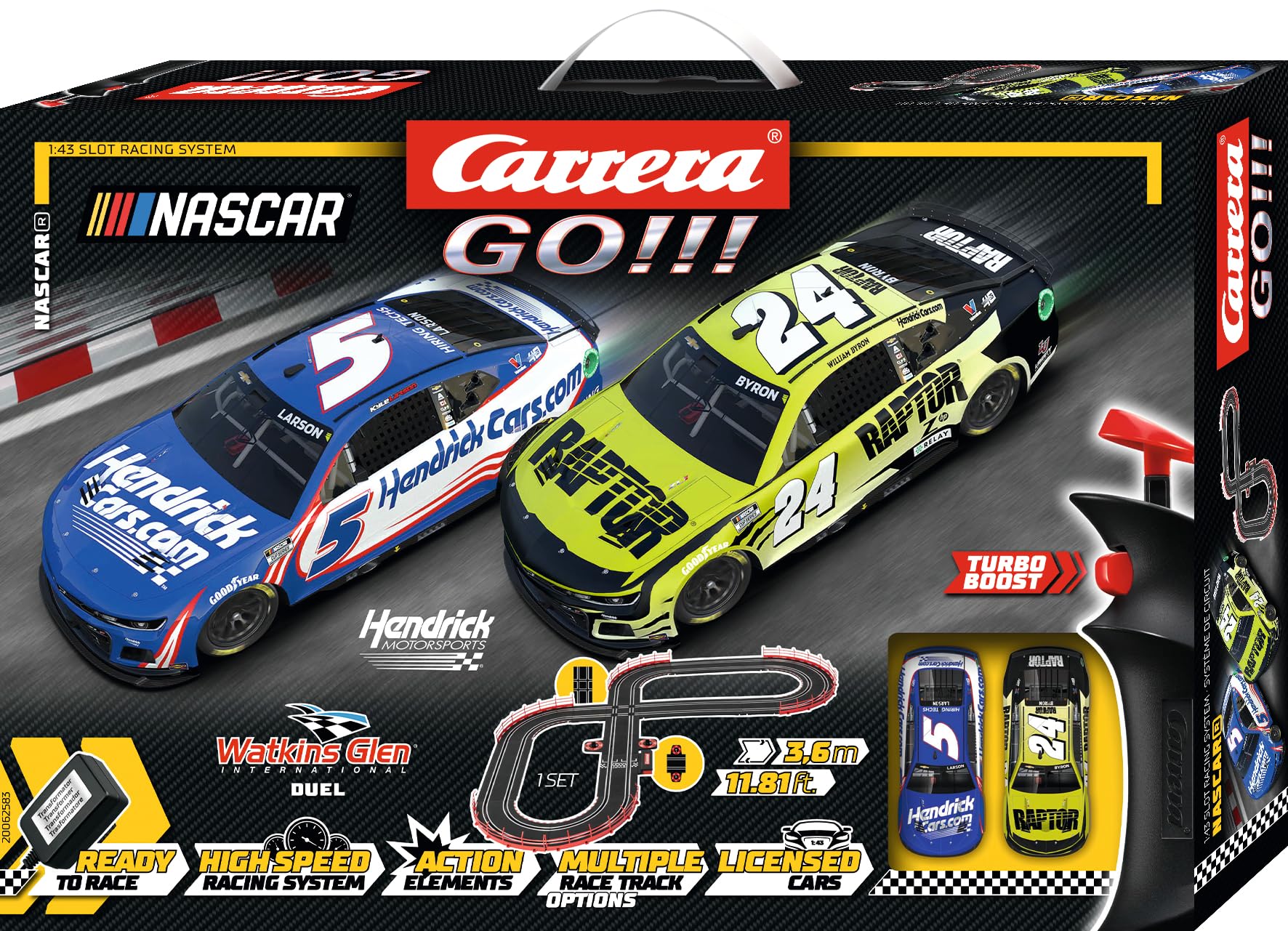 Carrera GO Electric Powered Slot Car Racing Kids Toy Race Track Set 1:43 Scale, NASCAR Watkins Glen Duel ASIN - Image 5
