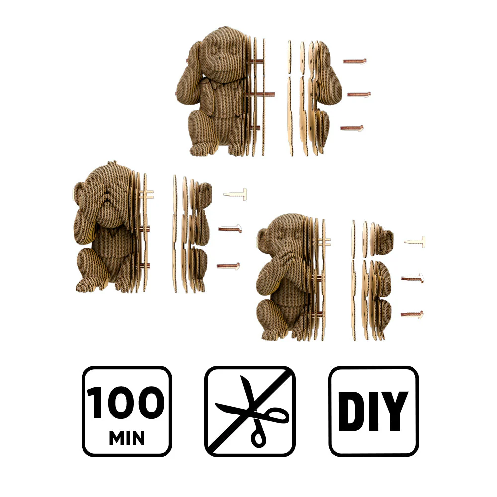 Cartonic 3D Puzzle Monkeys Trio 3 in 1 - Image 8