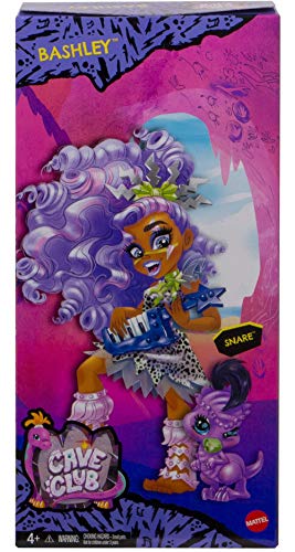 Cave Club Bashley Doll Poseable Prehistoric Fashion Doll with Dinosaur Pet and Accessories
