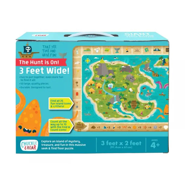Chuckle & Roar Seek & Find Treasure Map Jigsaw Floor Puzzle 50pc - Image 2