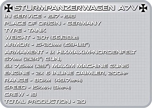 COBI Historical Collection Sturmpanzerwagen A7V Tank Building toy set - Image 4