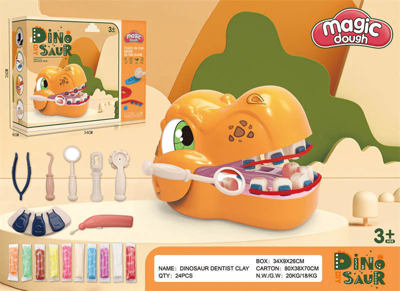 Colored Clay Set, Dinosaur Magic Dough