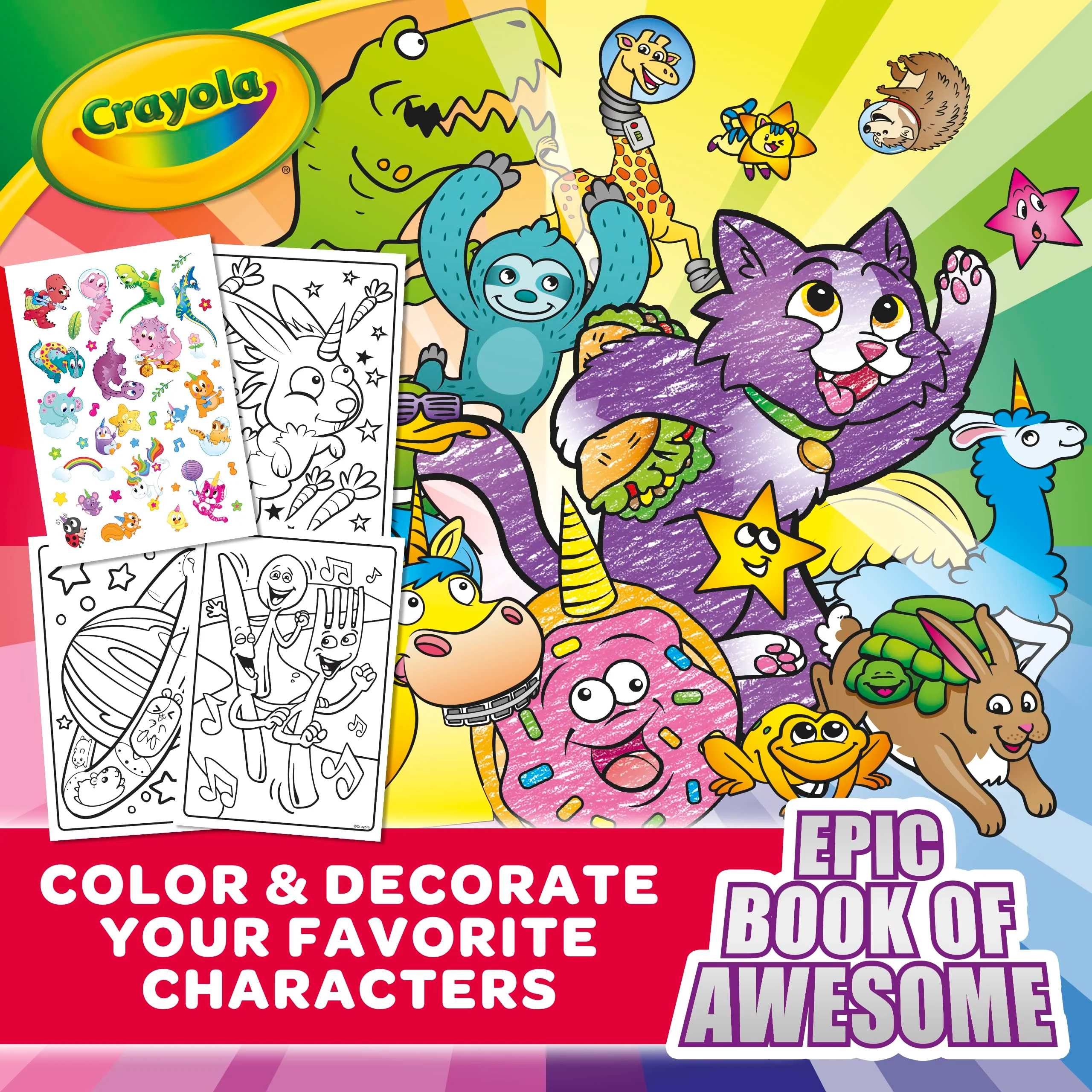 Crayola Epic Book of Awesome, All-in-One Coloring Book Set, 288 Animal Coloring Pages, Gift for Kids, Age 3, 4, 5, 6 - Image 4