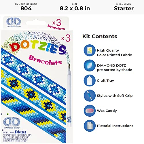 Diamond Dotz Dotzies Bracelets Kit Blue 3pc - Image 2