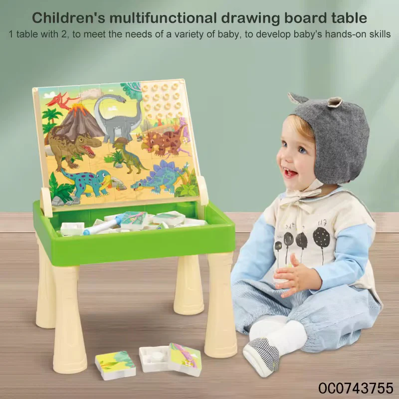 Dinosaur Puzzle Early Educational Art Desk Drawing Table, Learning Paint Art Sets for Children - Image 5