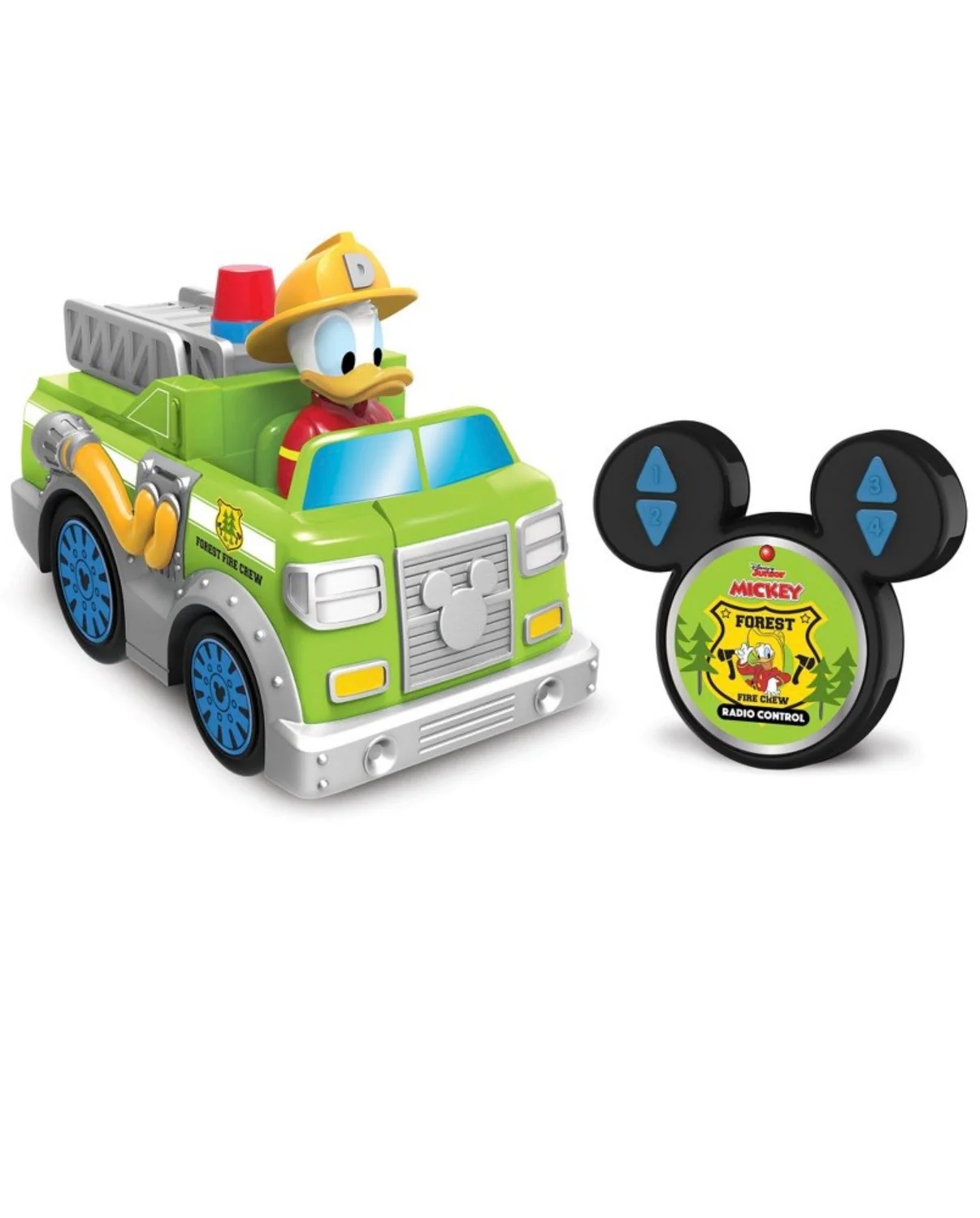 Disney Junior Remote Control Donald Duck Firetruck Forest Services, Green Light Up - Image 4