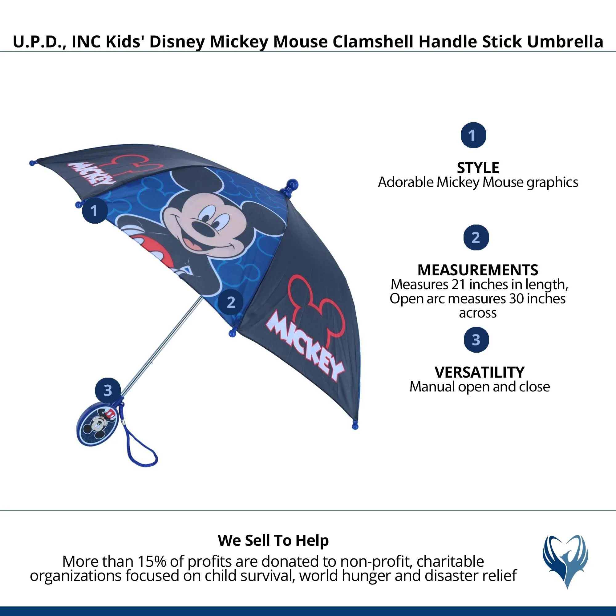 Disney Mickey Mouse Boys' Umbrella - black, one size - Image 2