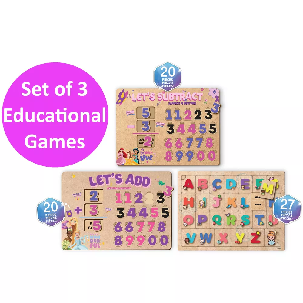 Disney: Princess Educational Games - Set Of 3 Wooden Puzzles, Kids 3+ - Image 5
