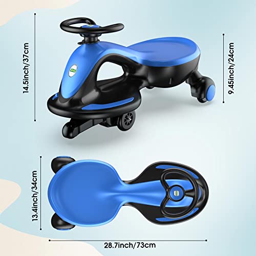 Electric Wiggle Car Ride On Toy, ANPABO 2 in 1 Wiggle Car with Rechargeable Battery and Pedal, Anti-Rollover Wheels with Colorful Lights, Swing Car for Toddlers and Kids Age 3 Years up - Image 2
