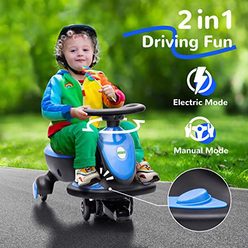 Electric Wiggle Car Ride On Toy, ANPABO 2 in 1 Wiggle Car with Rechargeable Battery and Pedal, Anti-Rollover Wheels with Colorful Lights, Swing Car for Toddlers and Kids Age 3 Years up - Image 9