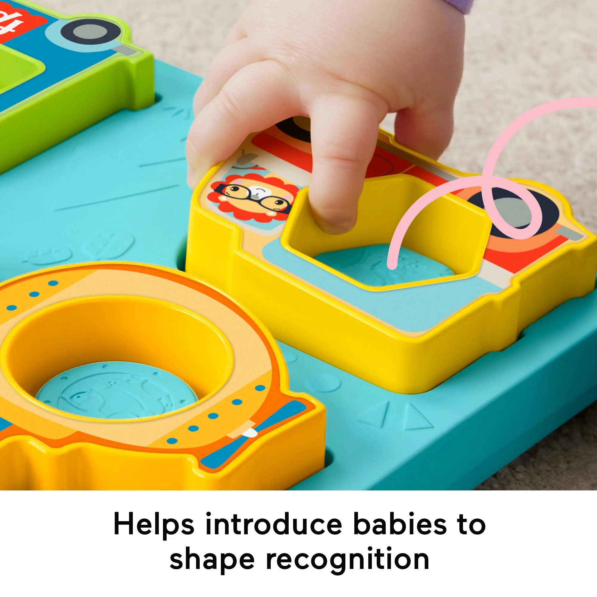 Fisher-Price Baby Sorting Toy Shapes & Sounds Vehicle Puzzle with Music & Lights for Fine Motor Play, Ages 9M+ - Image 3