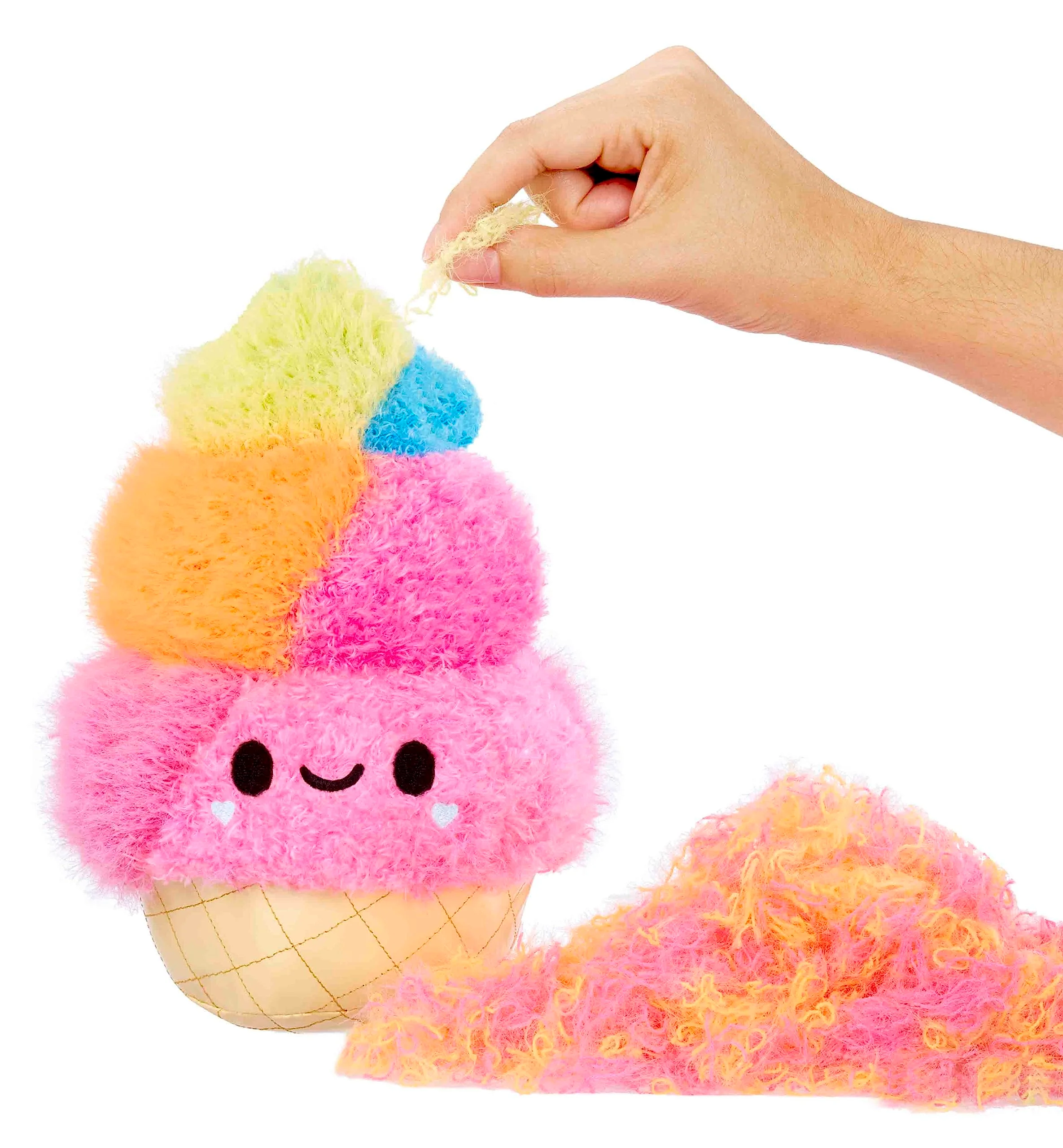 Fluffie Stuffiez Ice Cream Large Collectible Feature Plush 11" - Surprise Reveal Unboxing with Huggable ASMR Fidget DIY Fur Pulling, Ultra Soft Fluff - Image 6
