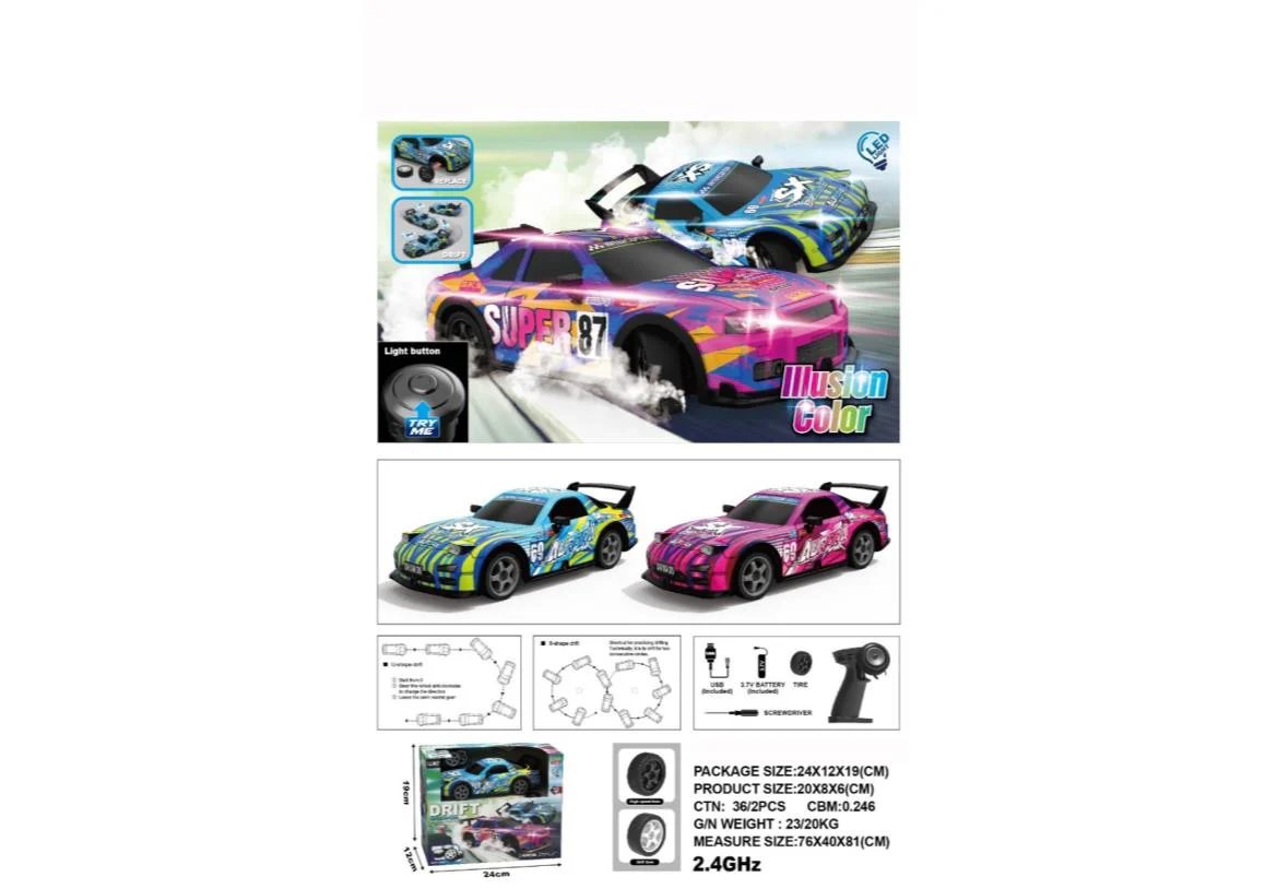 Four-wheel drive drift car 1:22 Scale With Fantasy Lights and Try Me (Color may vary)l