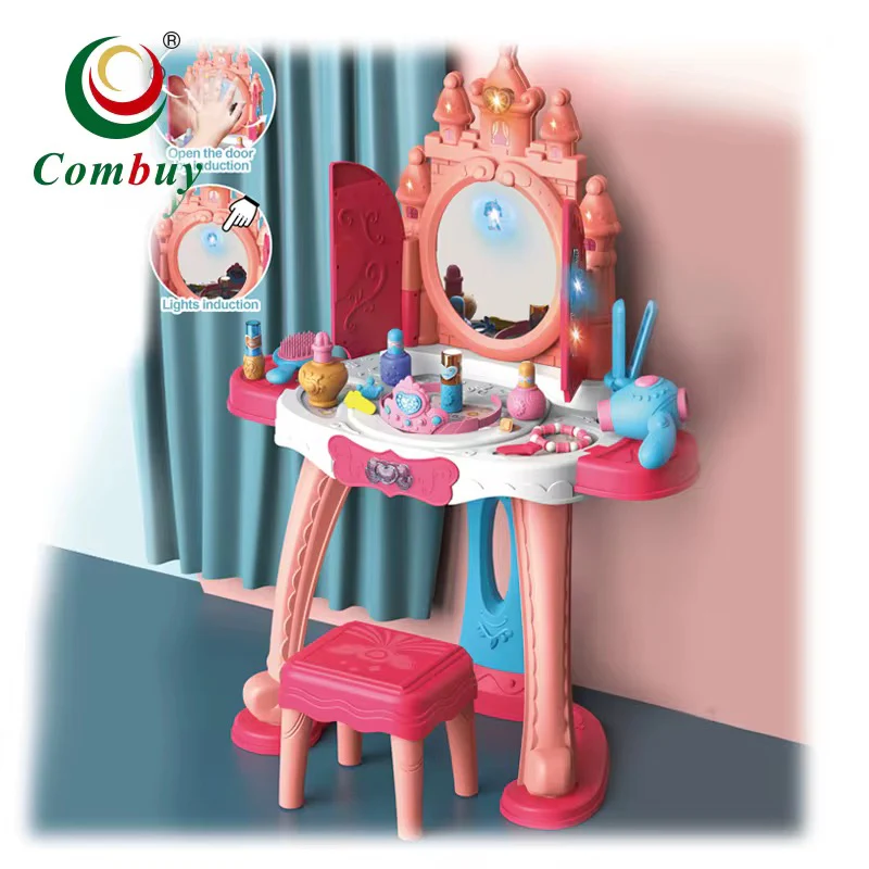 Girls Dressing Table Princess Pretend Play Kids Makeup Kit Toys - Image 2
