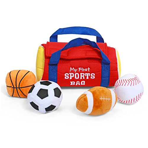 GUND Baby My First Sports Bag Stuffed Plush Playset, 5 Piece, 8" - Image 3