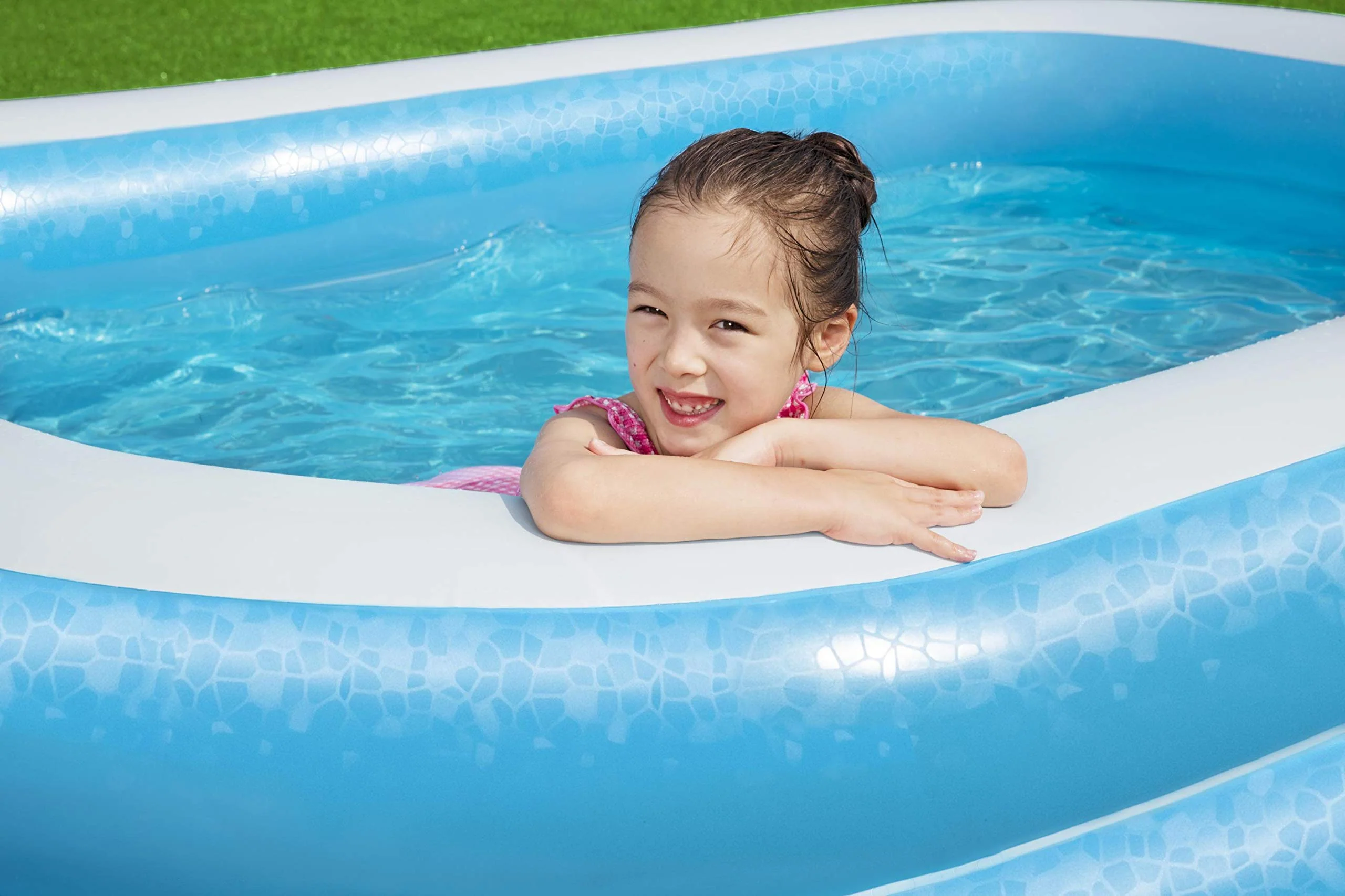 H2OGO! Blue Rectangular 8'6" Inflatable Family Pool | Perfect for Kids, Ages 6+ - Image 7