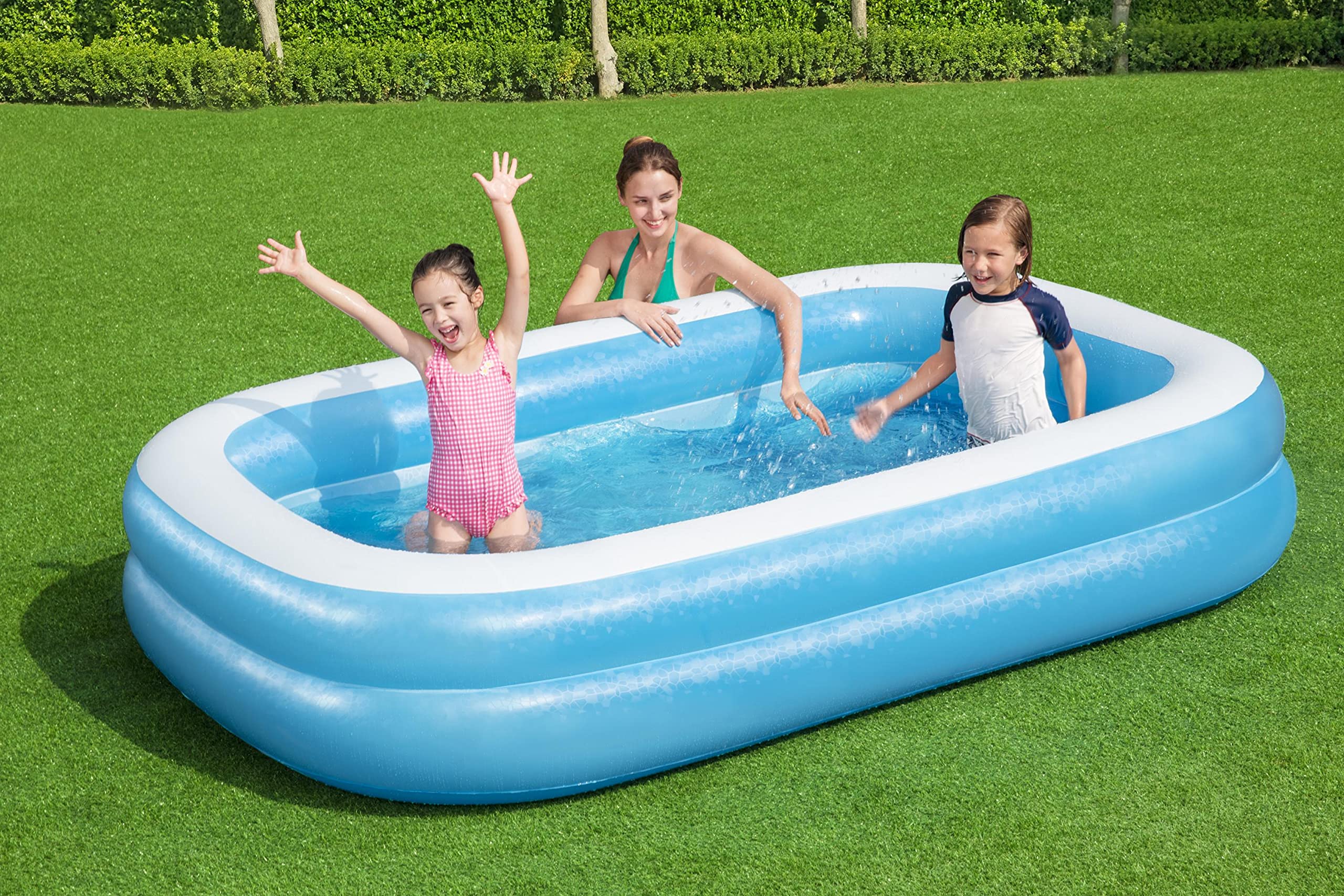 H2OGO! Blue Rectangular 8'6" Inflatable Family Pool | Perfect for Kids, Ages 6+ - Image 8
