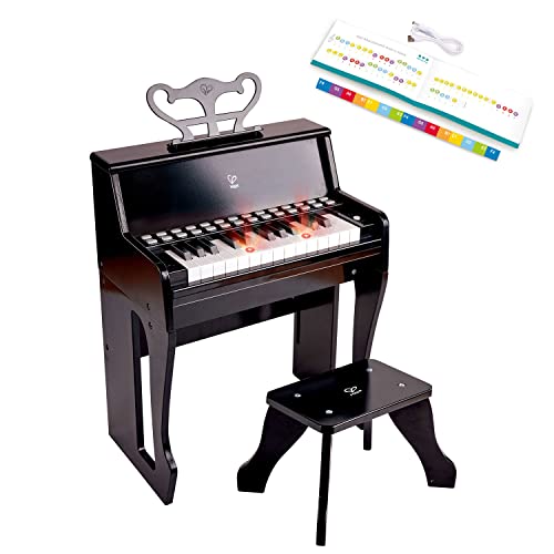 Piano, Hape Learn with Lights Black with Stool - Image 10