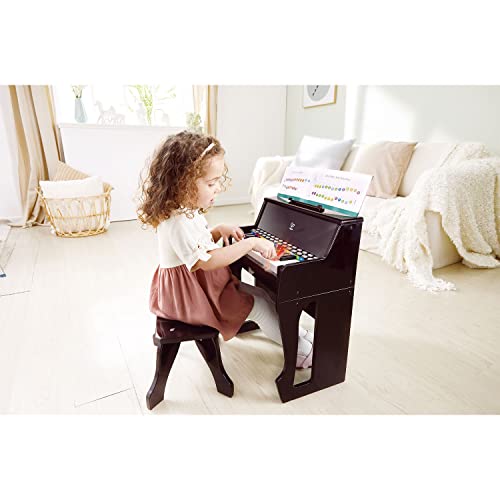 Piano, Hape Learn with Lights Black with Stool - Image 9