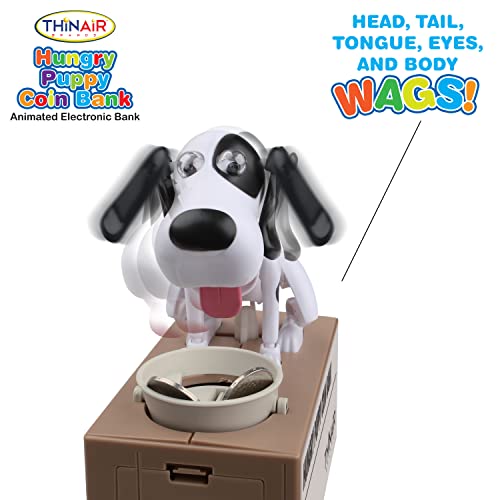 Happy Puppy Piggy Bank for Boys & Girls | Electronic Money Bank Features Cute Animated Puppy Eating Coins in Doggie Bowl | Durably Crafted Coin Bank - Image 6