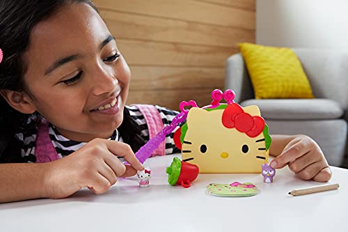Hello Kitty Taco Party Compact Playset with 2 Sanrio Minis Figures, Stationery Notepad and Accessories - Image 10